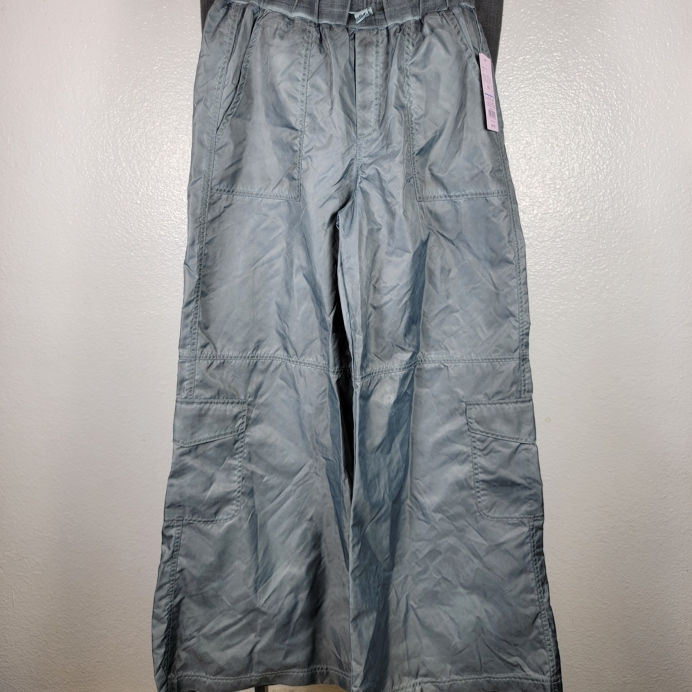 Wild Fable Women's Mid Rise Wide Leg‎ Cargo Pants Light Teal Blue Size XXS